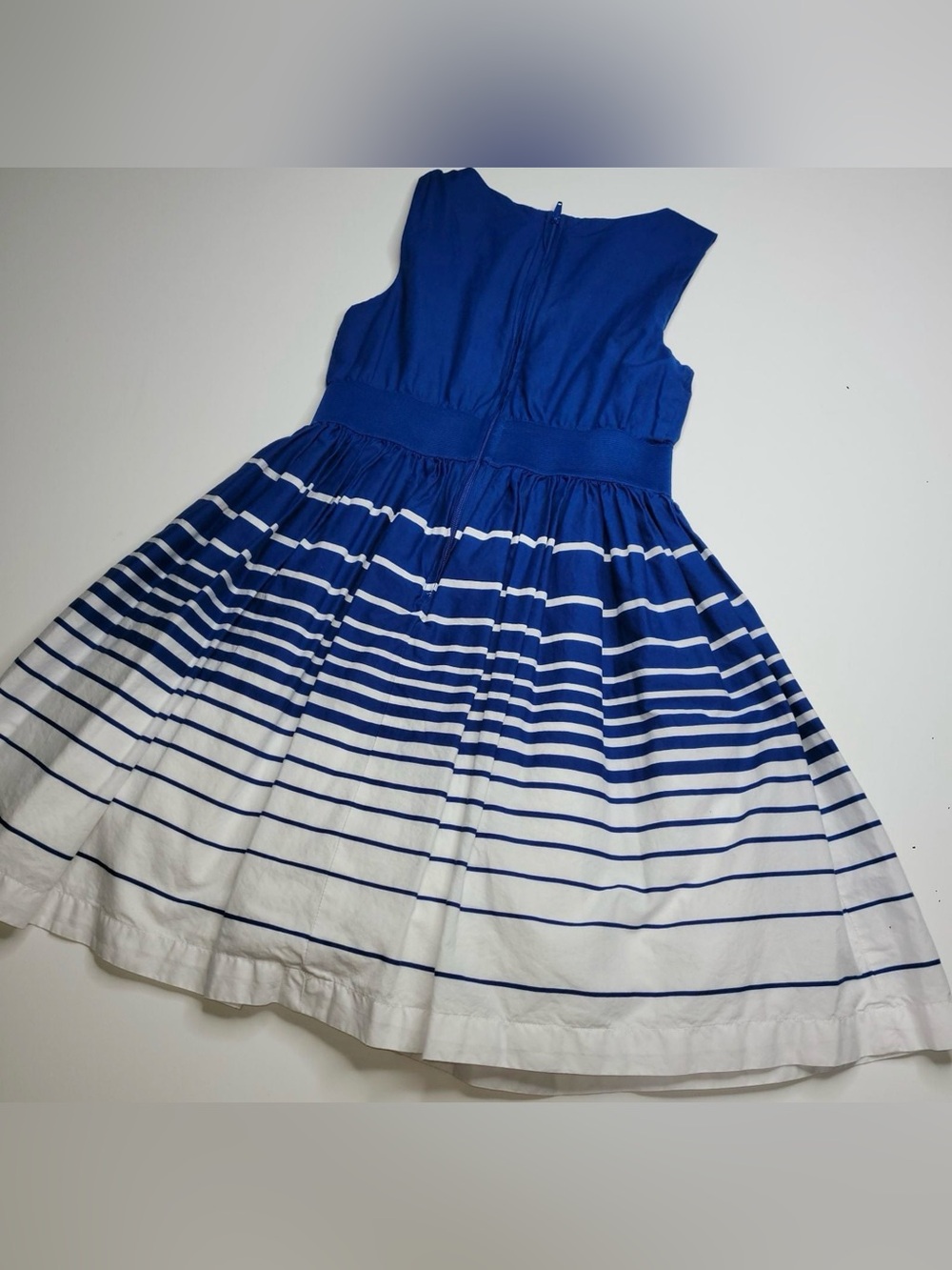 Girls The Children’s Place Striped Dress Navy Blue White Rhinestone Size 10 - Picture 10 of 10